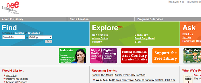 Explore section link from homepage
