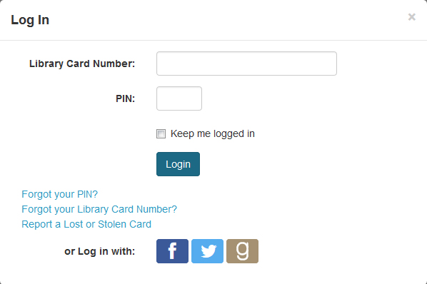 Login with your Facebook, Twitter, or Goodreads Account