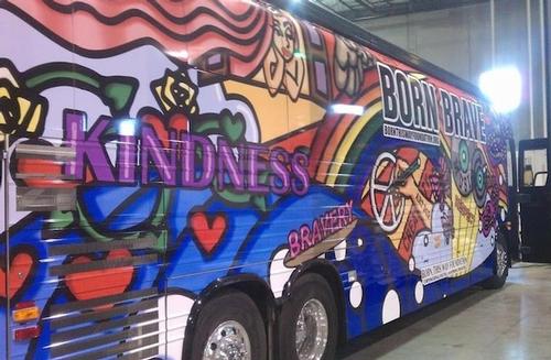Photo from Lady Gaga's Twitter of the Born Brave Bus