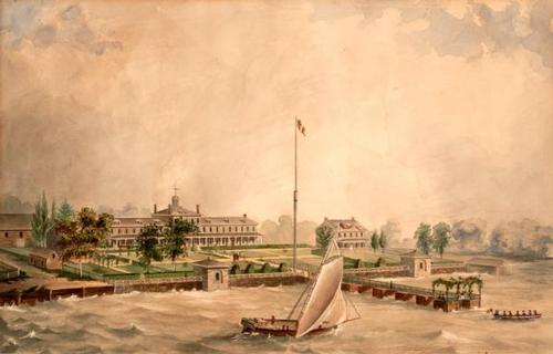 The Lazaretto in an 1840 painting by T.L. Carnea (image from Atwater Kent Museum of Philadelphia)