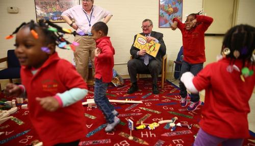 Mayor Kenney during a storytime event at one of our local neighborhood libraries.