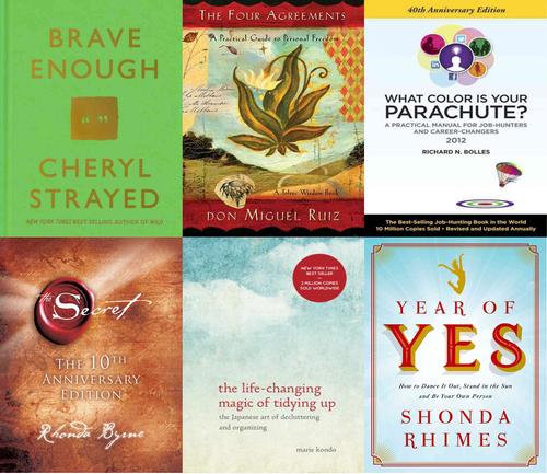 A sampling of self-help books read by the author.