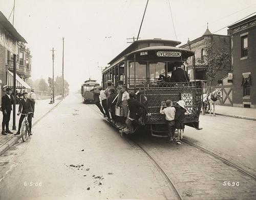 Overbrook Trolley (from the Free Library's Print and Picture Collection)