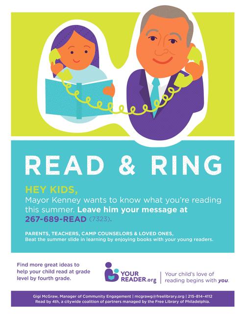  Read and Ring Mayor Kenney and tell him about your favorite books!