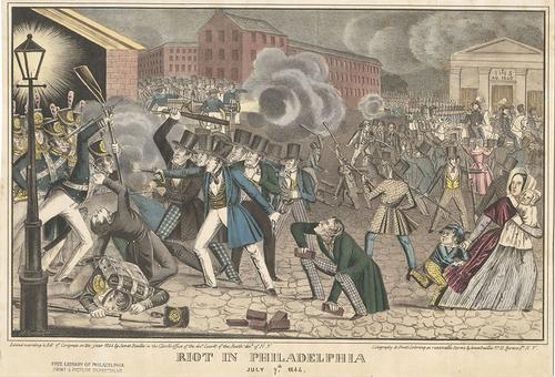 1844 riot in Philadelphia (Free Library, Print and Picture Collection)