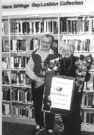 Barbara Gittings at the opening of her namesake collection at Independence Library