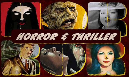 collage of horror and thriller movies