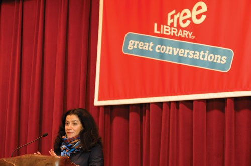 author Marjane Satrapi at the One Book announcement