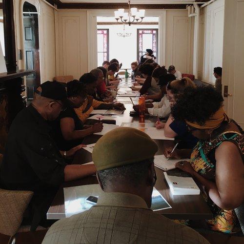 A recent workshop at the Institute for Community Justice, inspired by this year's <i>One Book, One Philadelphia</i> selection, <i>Sing, Unburied, Sing</i>.