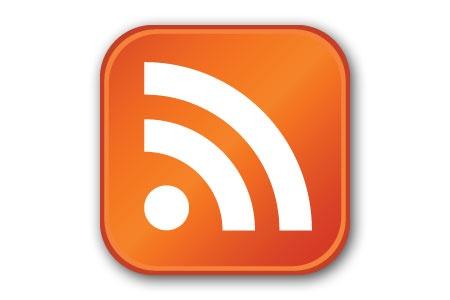 This is the standard RSS icon you will find on a website, which links to its RSS feed.