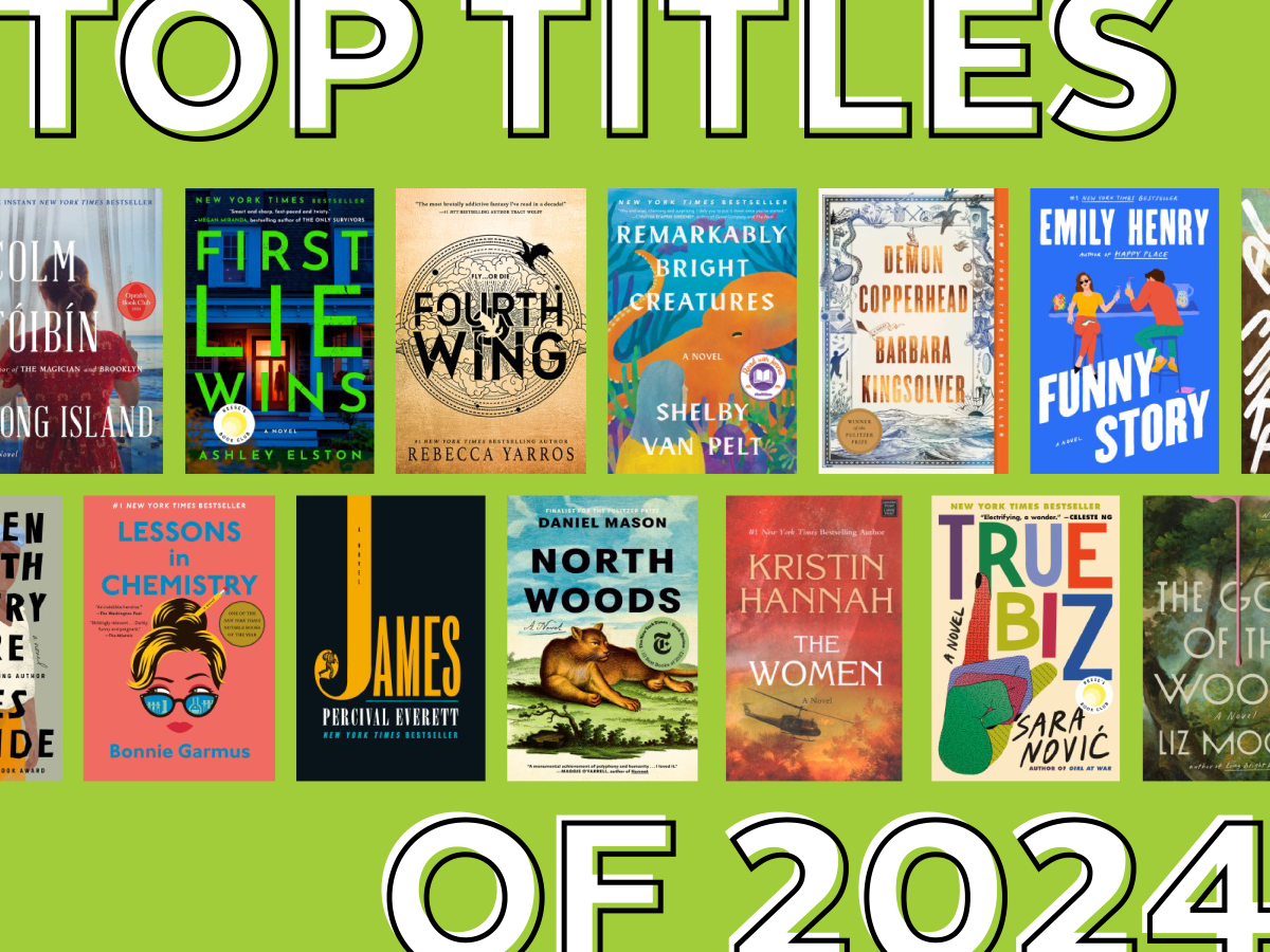 These are the top 15 titles checked out from the Free Library in 2024!