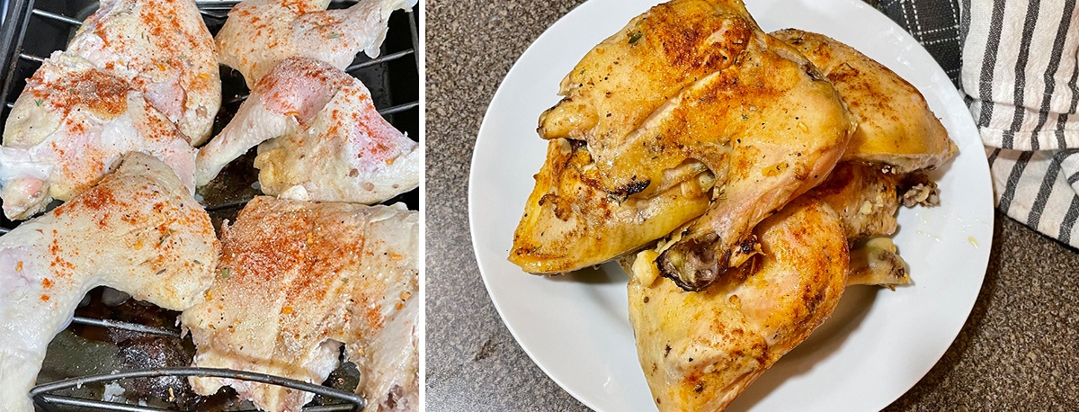 chicken being prepared
