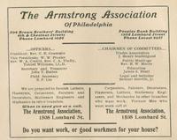 Ad for the Armstrong Association employment office (source: The Philadelphia Colored Directory)