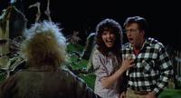 Michael Keaton (as Beetlejuice) scaring Geena Davis and Alec Baldwin in Tim Burton's 1988 Horror Comedy, Beetlejuice