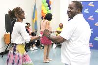 Marvin dancing with a patron during one of his popular and well-attended Philly Bop Dance Classes.