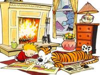 Read comics together with a friend like Calvin and Hobbes!