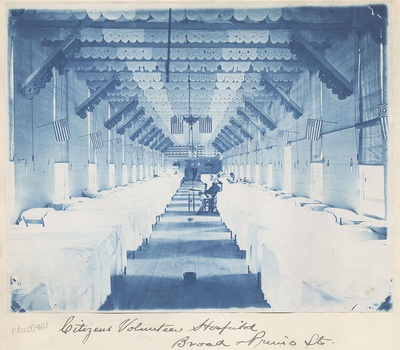 A Citizens Volunteer Hospital, one of many hurriedly built in Philadelphia during the Civil War