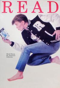 David Bowie promotional poster for American Library Association's (ALA) READ campaign, 1987