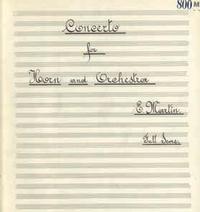 Cover page for Edgardo Martin’s concerto for horn and orchestra, showcasing the beautiful hand lettering of Edwin Fleisher’s personal music copyist Venancio Flores