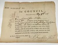 1786 document signed by Benjamin Franklin as President of the 