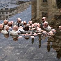 Politicians Discussing Global Warming, a sculpture by Isaac Cordal