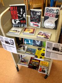 Some of the Free Library's collection highlighting women in music.
