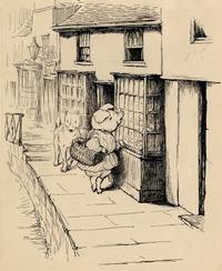 Drawing for illustration in the American edition of The Tale of Little Pig Robinson. [1930?].