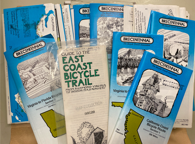 Cross-country bike route maps from the 1980s-1990s. Map Collection, Free Library of Philadelphia