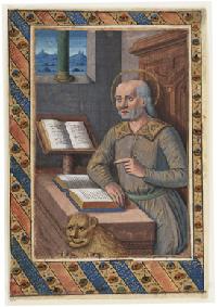 St. Mark, from a book of hours by a follower of Jean Bourdichon, France, c. 1500