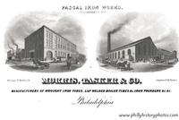 Morris, Tasker & Co., a 12-acre factory employing 1600 workers who worked around the clock manufacturing iron goods such as radiators, steam whistles, pipes and fire hydrants.