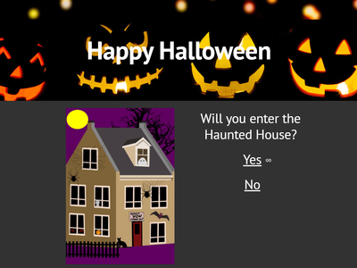 Navigate the haunted house to discover many frightening activities.