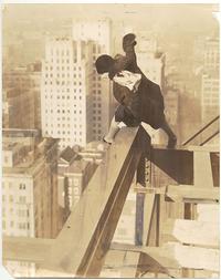 Vivian Shirley on top of the Drake Hotel (under construction), 1/29/1929