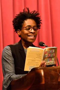 Jacqueline Woodson reading from her book, Another Brooklyn, at Free Library.