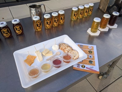 Honey and cheese pairings from the Culinary Literacy Center's Bees and Cheese program