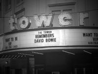 The Tower Theater in Upper Darby, PA remembers David Bowie on their marque after his death.