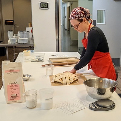 Baking pie at the Culinary Literacy Center