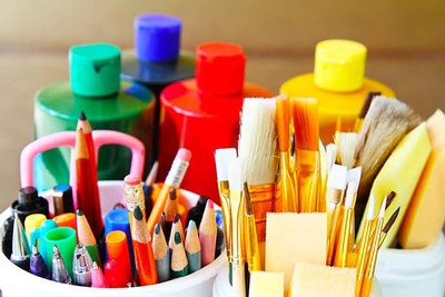 What art materials could you use to make layered craft creations?