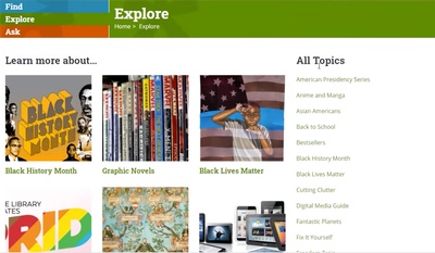 Browse book lists, weblinks, digital resources, and more in our Explore Topics.