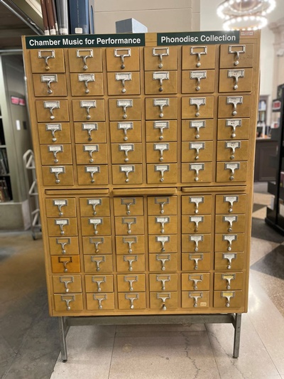 Music Department's card catalog for vinyl recordings