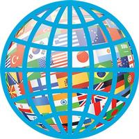 globe with many nationalities and countries