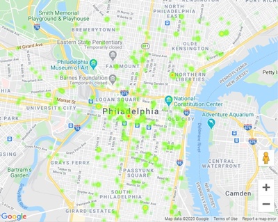 Use Reference Solutions to create a heatmap of new businesses opened in Philadelphia in the last 6 months