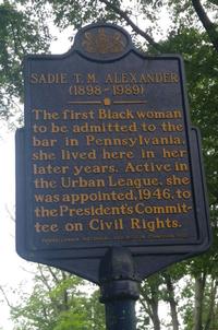 Sadie T. M. Alexander historical marker