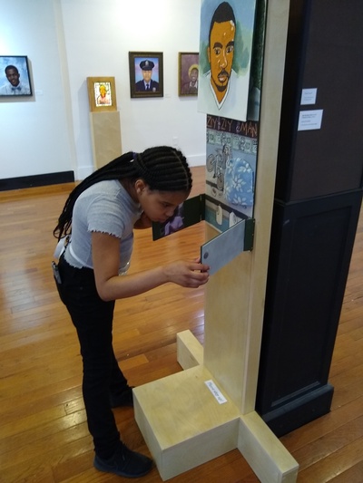 Young girl at Rush Gallery ZiyZiy installation. 