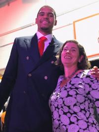 Tobias Harris and Read by 4th's Jenny Bogoni at the Community Draft