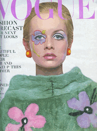 Twiggy on the cover of Vogue magazine, July 1967