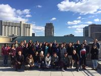 Work study students group photo taken on Parkway Central Library's rooftop
